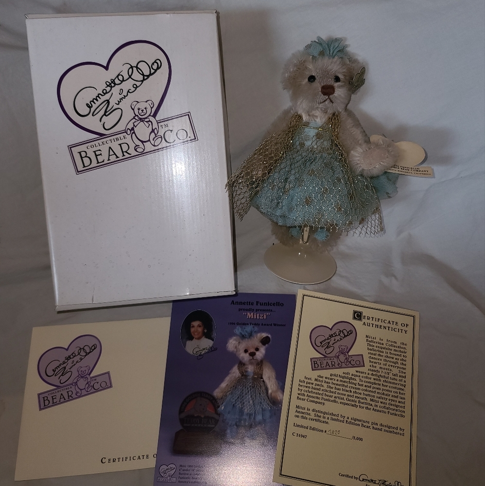 Annette Funicello Bear Mitzi in Original Box W/ COA
